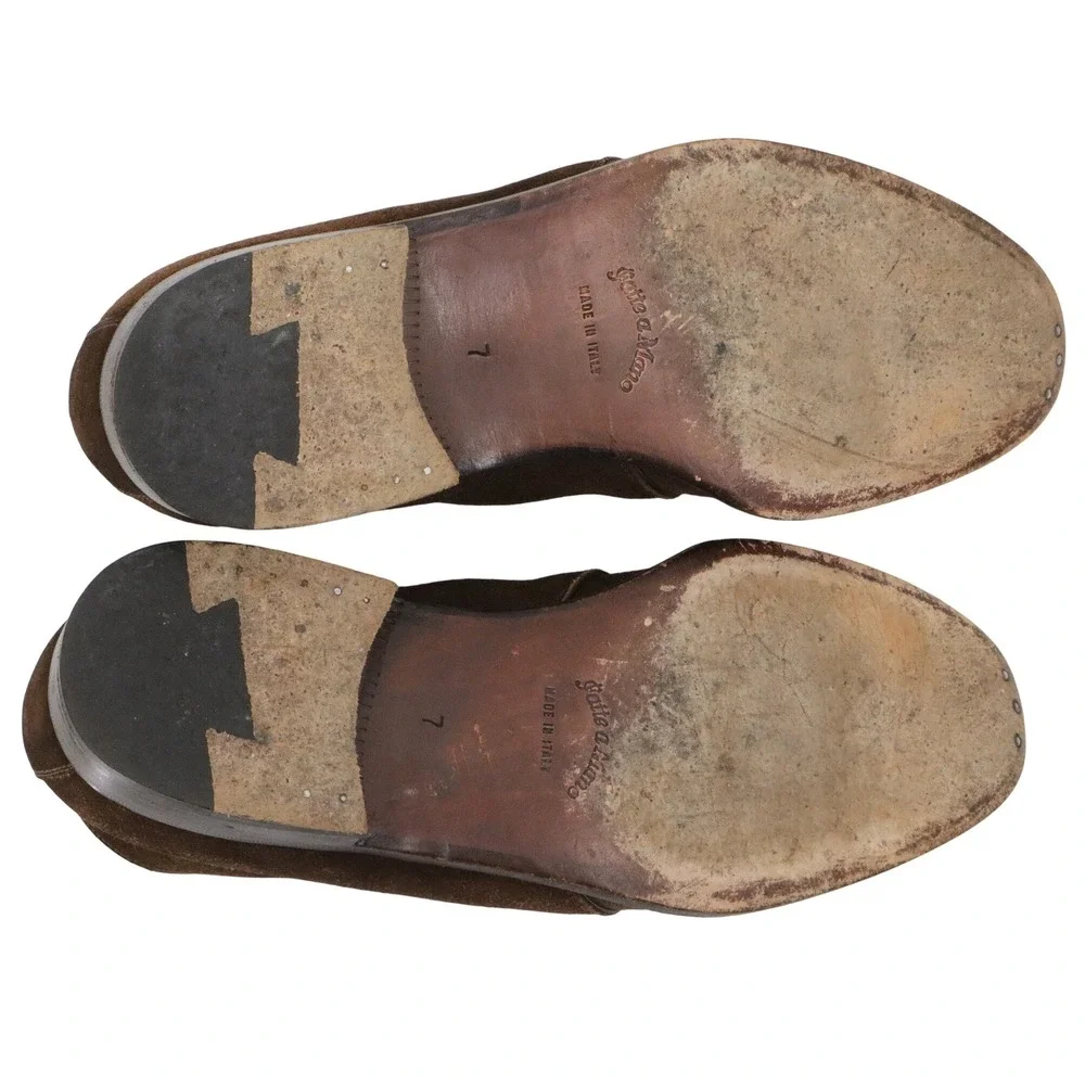 Ermenegildo Zegna Brown Suede Chukka Desert Boots Made in Italy‎ Size IT 7 US 8